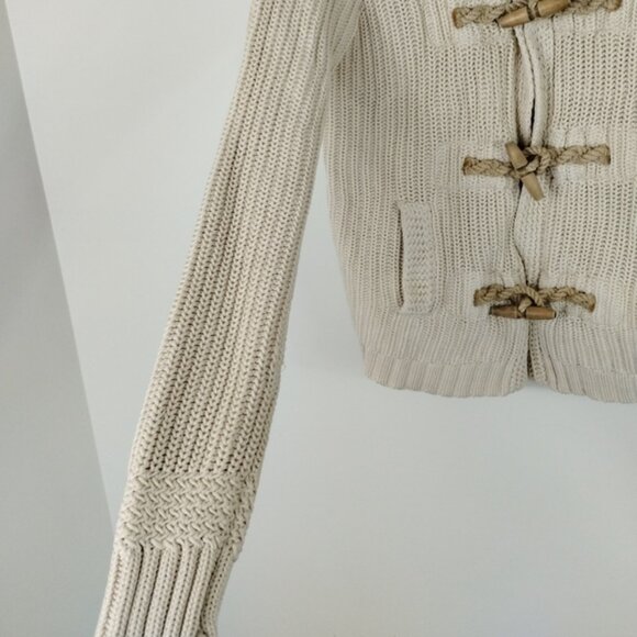 Denim &Supply Ralph Lauren Toggle Cardigan Size Small Ivory Ribbed Cotton - Picture 6 of 9